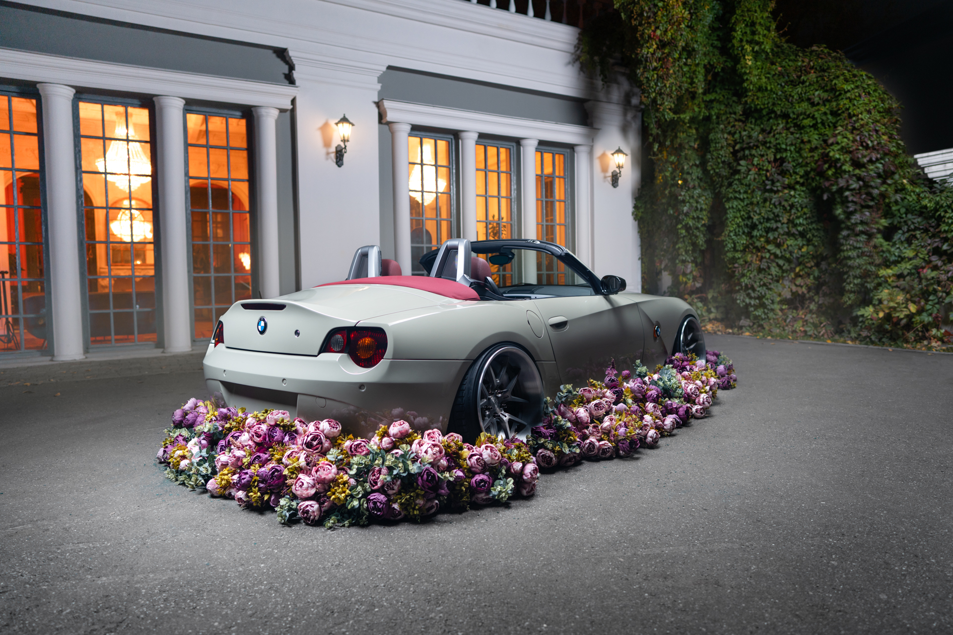 BMW Z4 with flowers